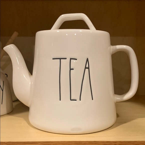 Rae Dunn White Ceramic Teapot with Black Lettering - Picture 1 of 3